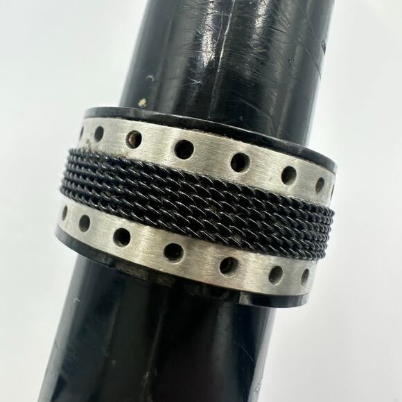 Simple Twisted Rope Stainless Steel Men English Laundry mens silver tone stainless steel black twisted rope ring size 10